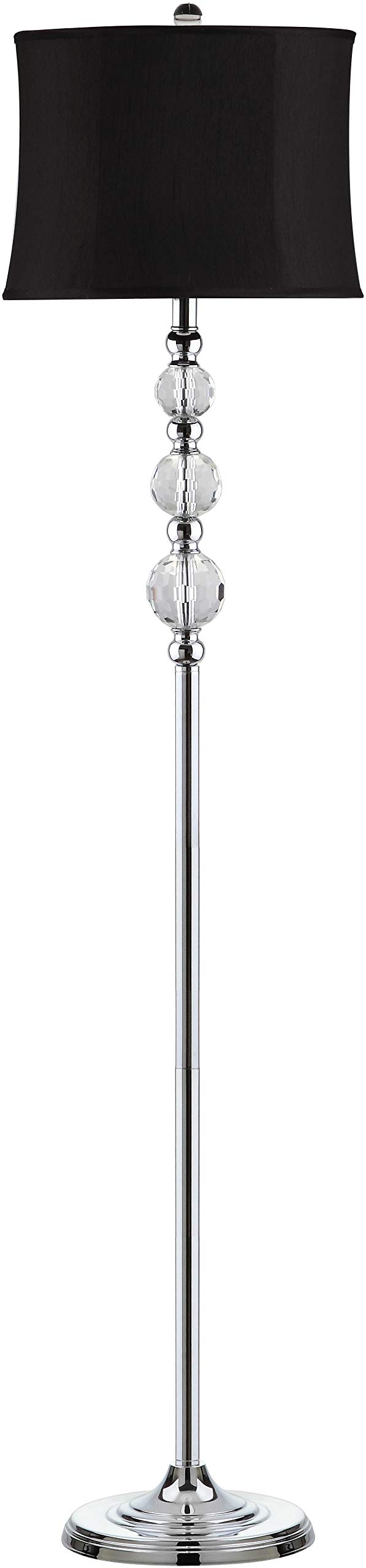 Lighting Collection Venezia - Lámpara de pie de pie para sala de estar, dormitorio, oficina en casa, cristal transparente y negro, 61 pulgadas (bombilla LED incluida) 5