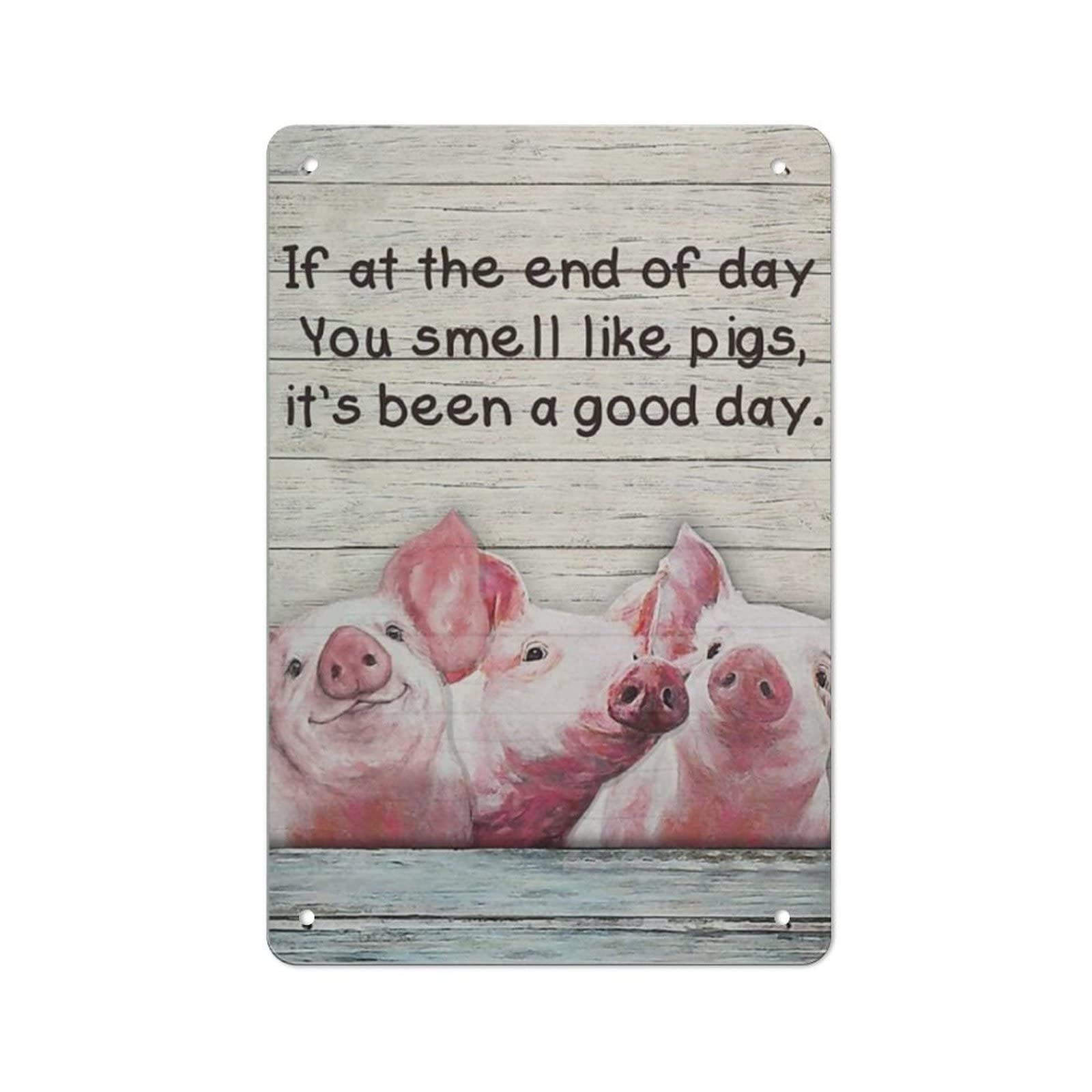 AOOEDM Cute Pigs Metal Tin Sign for Home Bar Pub Kitchen Wall Art Deocr Man Cave Vintage Metal Sign Poster Plaque Signs Quotes Sign