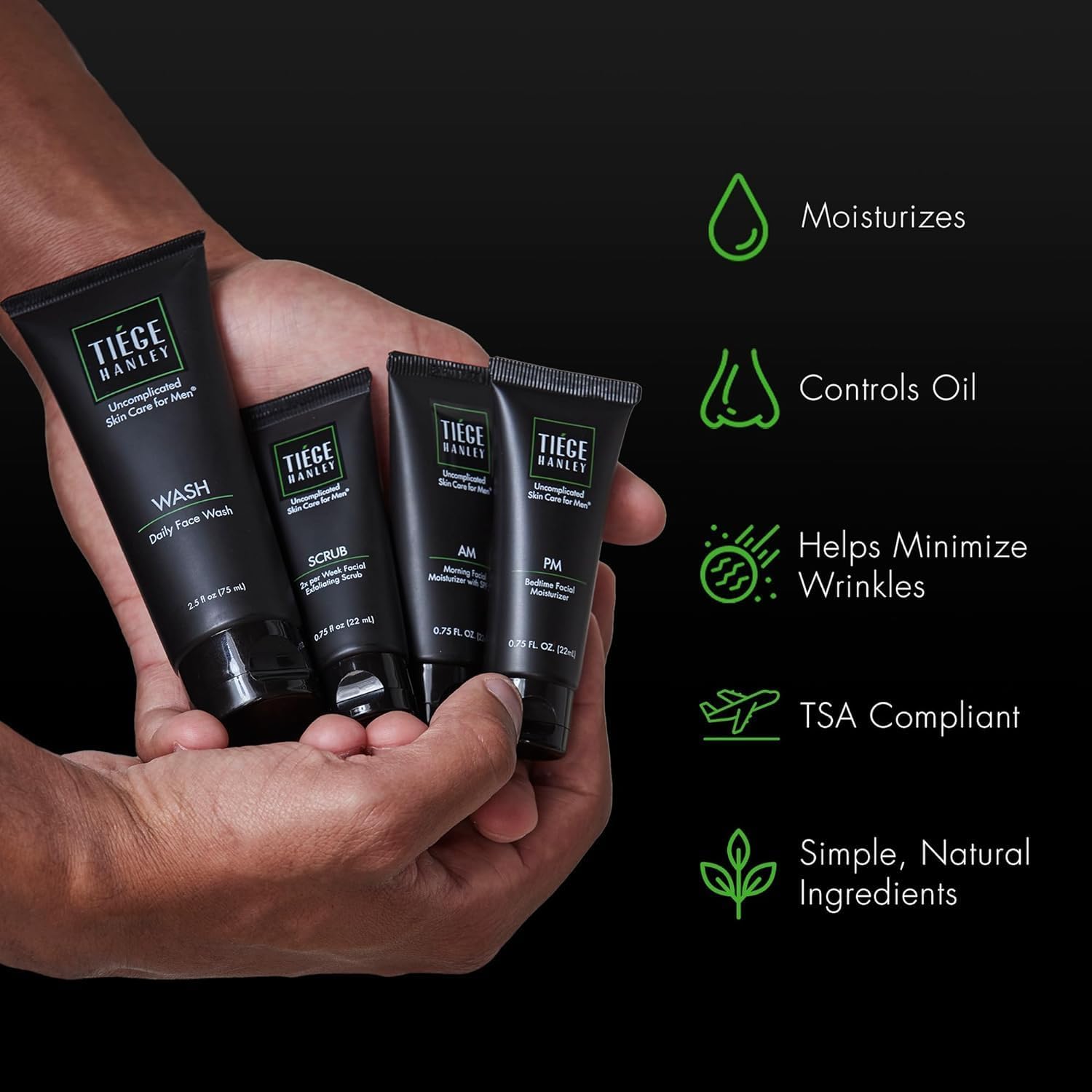 Tiege Hanley Mens Skin Care Set, Essential Skin Care Routine for Men (System Level 1) - Face Wash Kit for Fines Lines & Wrinkles - Men's Skincare Set Includes Face Wash, Facial Scrub, & Moisturizer 5 61zmWv7V6IL. AC SL1500