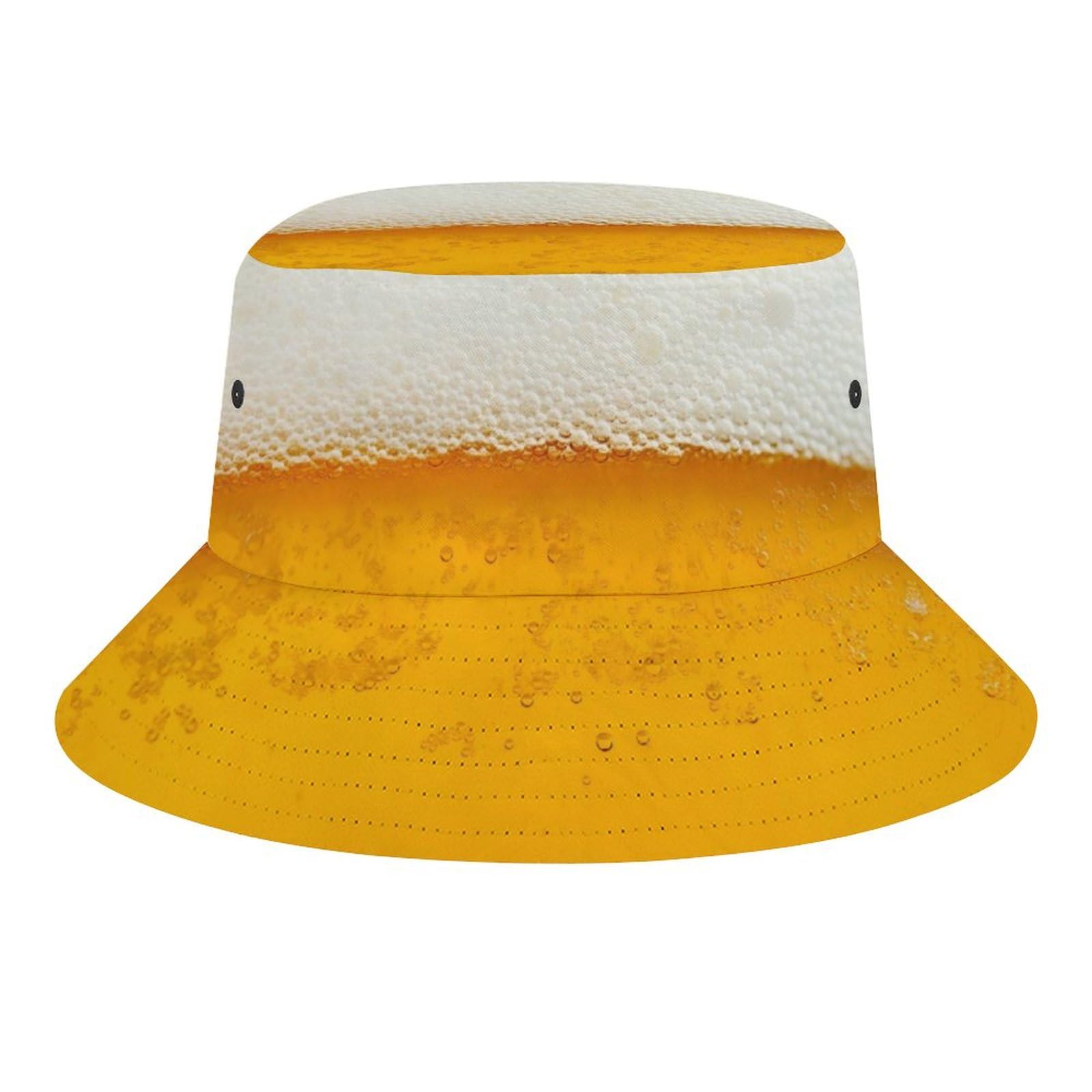 Fabretto Unisex Funny Beer Funny Bucket Hat For Women Men Packable Fisherman Hat Sun Cap Travel Outdoor Beach Caps