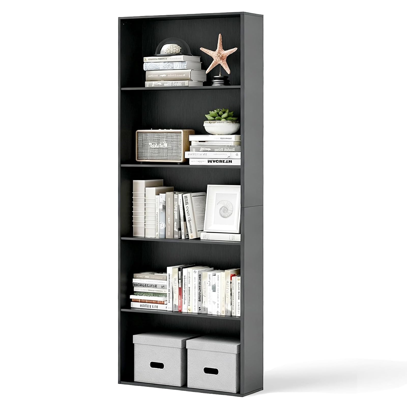 Amazon.com: DORTALA Bookcase 5-Shelf Multi-Functional Modern Wood