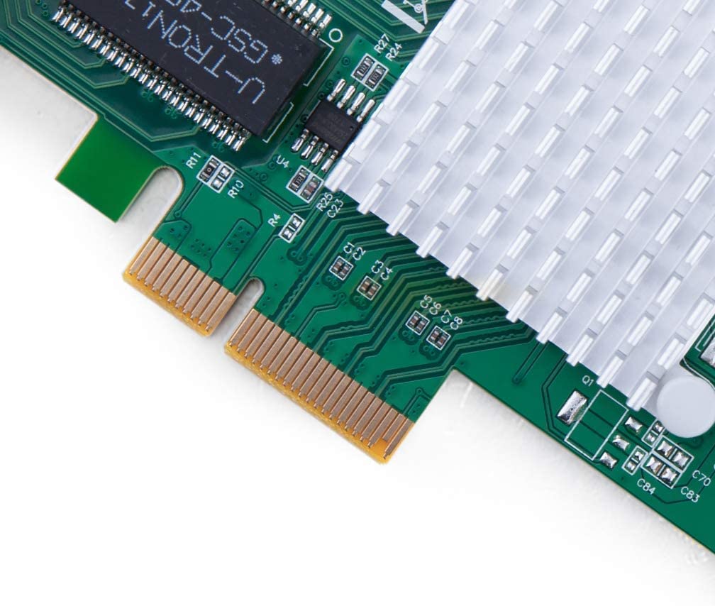 ipolex Scheda di rete Ethernet 1.25G, 4 porte RJ45+, NIC 10GbE rispetto a Intel i350-T4, supporta Windows Server/Windows/Linux/Vista/VMware (non supporta Mac OS, modalità bypass)