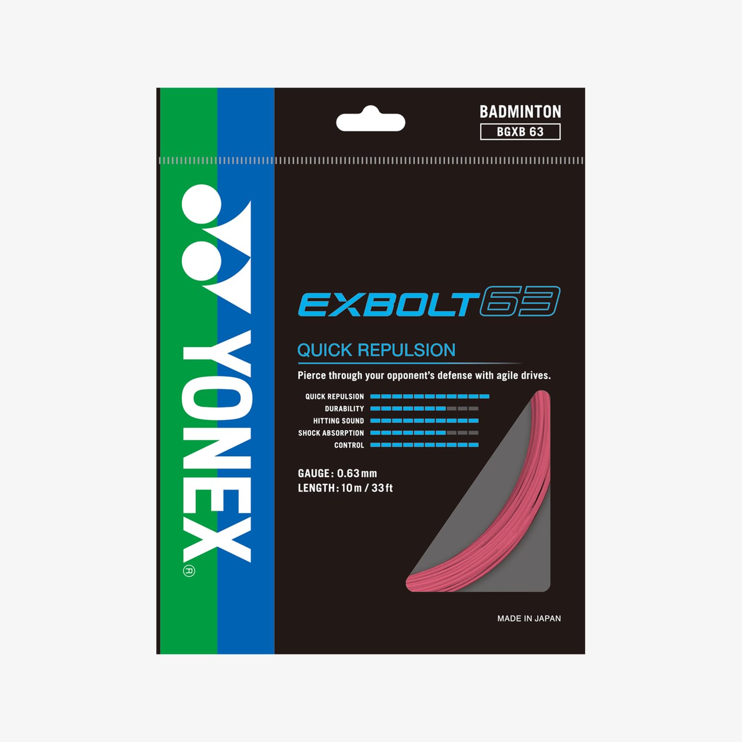 YONEX Exbolt 63 Badminton String (Light Pink)-picture-24