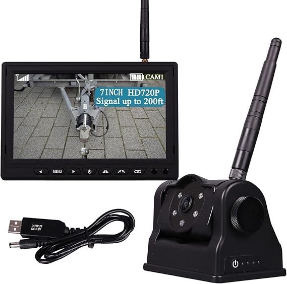 Wireless Backup Camera Hitch with 7" IPS Monitor HD 720P