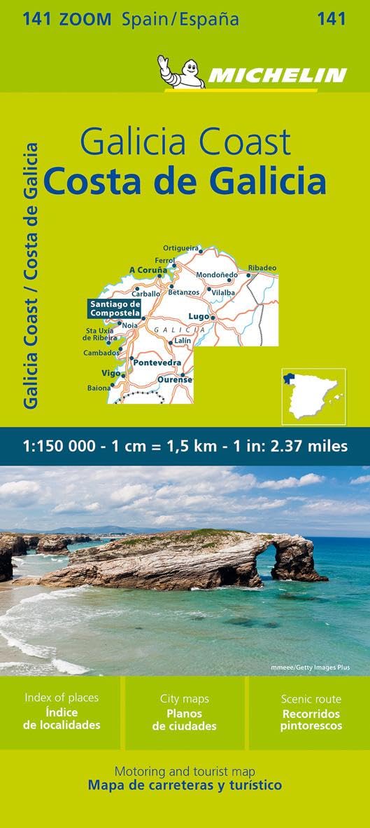Costa de Galicia - Zoom Map 141: Straßen- und Tourismuskarte 1:150.000; Auflage 2023