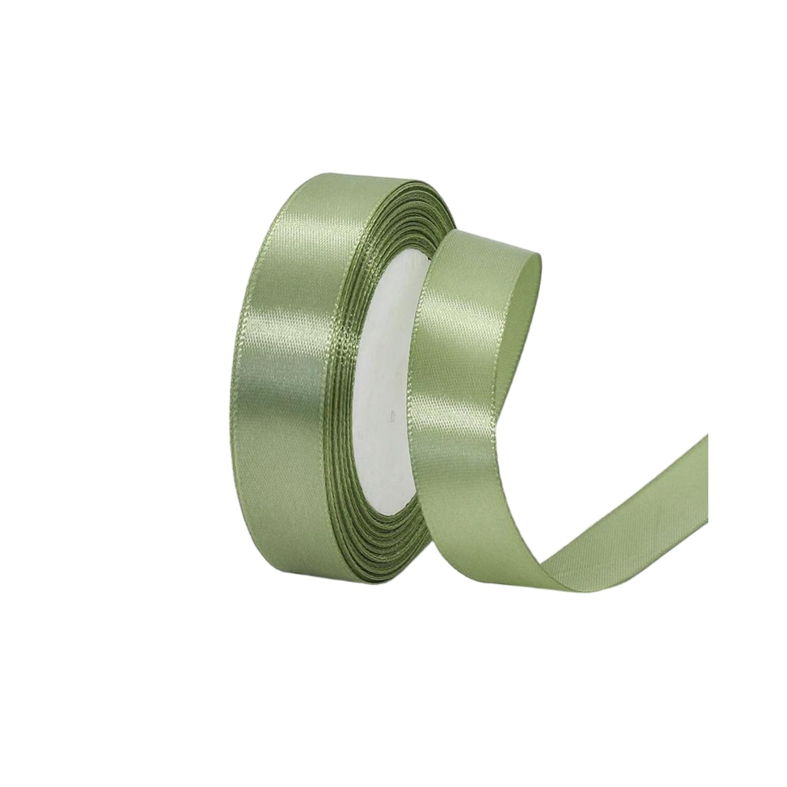 20mm Sage Green Satin Ribbon 22M ，Fabric Hair String Ribbon for Craft, Flower Bouquets, Gift Wrapping, Wedding, Bow Making and Valentines Christmas Decoration (Sage Green, 2CM) — image 1