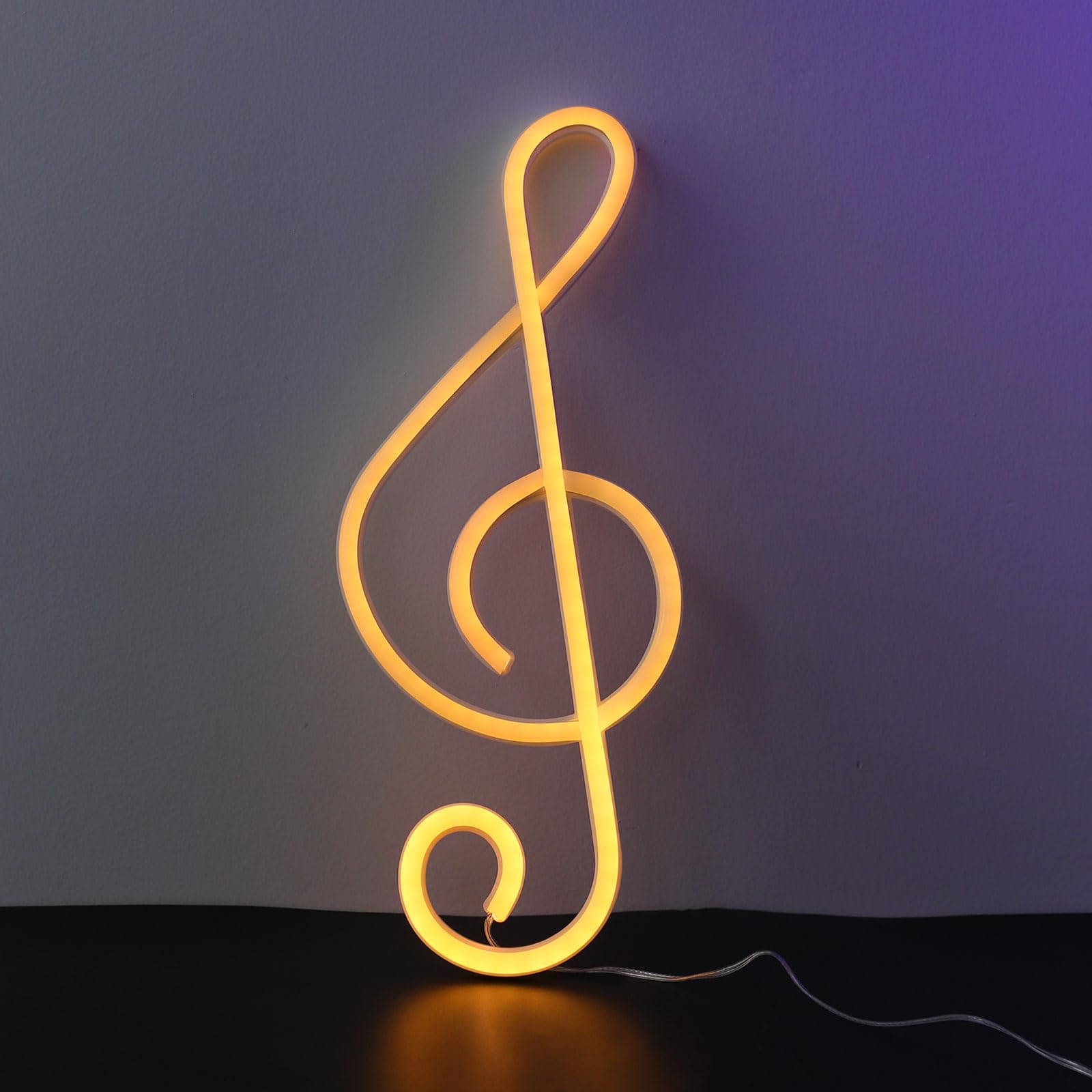 Neonschild mit Musiknote,Neonlichtschild,Neonlichter,Neonmus