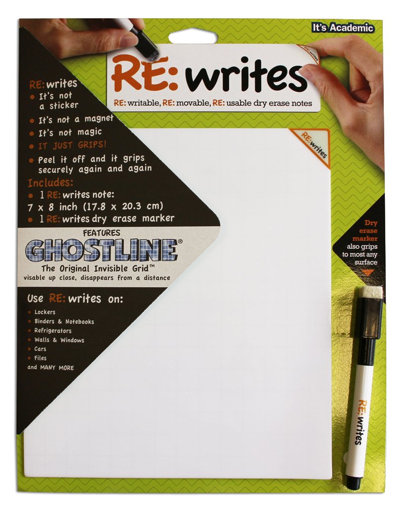 It's Academic 8 x 7 Inches, Ghostline Invisible Grid, 1 Note and 1 Dry Erase Marker (07076)