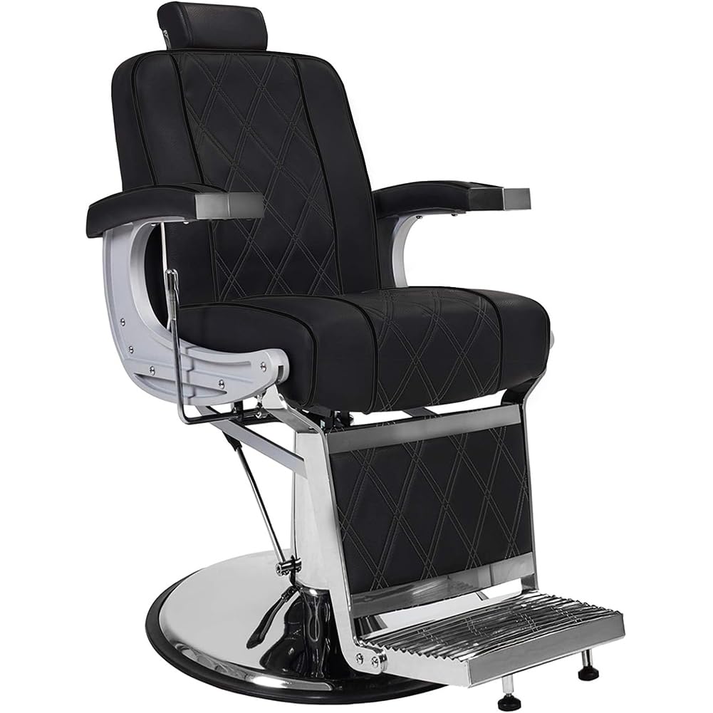 Silla de peluquería, Silla de barbería hidráulica reclinable para peluquería y estética, Ideal para Salones de Belleza.