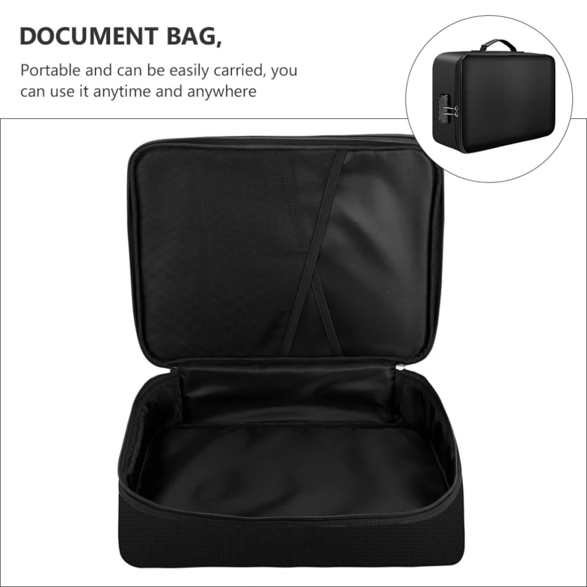 POPETPOP Borsa Porta Documenti Grande Capacità di Fibra di Silicone Ignifuga e Chiusura a Zip per Passaporti e Certificati, per Casa e Ufficio