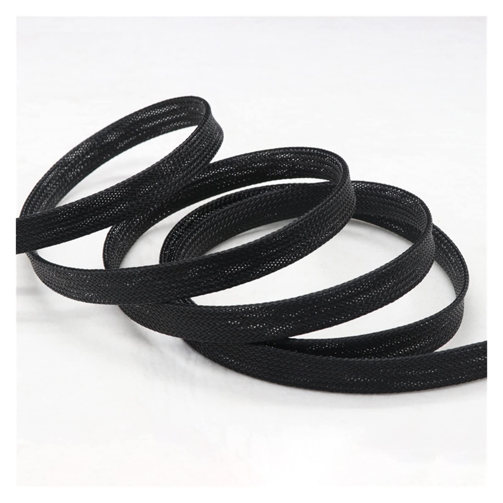 1/5/10M Gaine tressée Noire diamètre 1~100mm Manchon de Protection de câble isolé Tube en Nylon Ignifuge Leisurely (Color : 10 Meters, Size : 90mm)