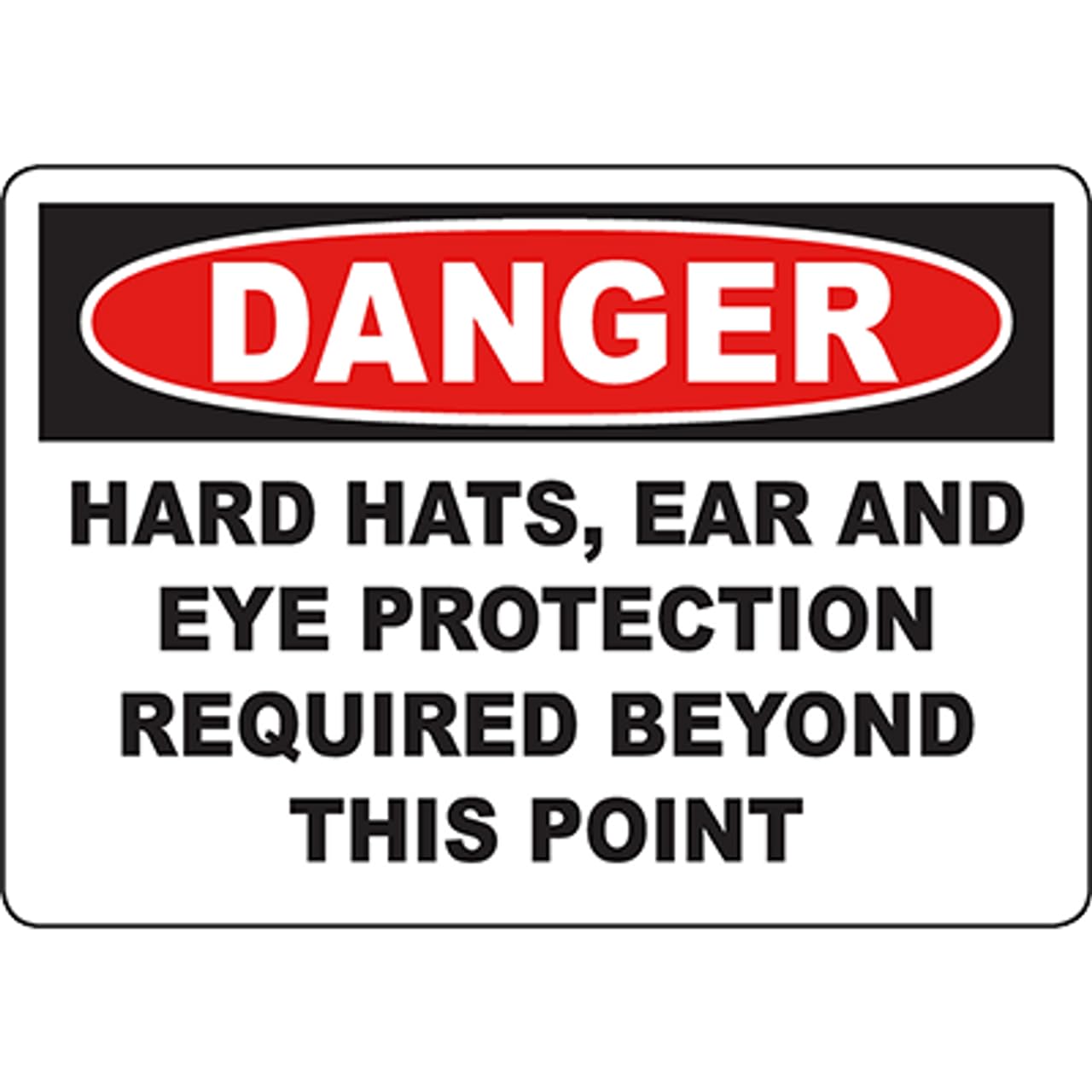 Multi-type Protective Equipment Wearing Mandatory Site Warning Sign 12x8 Inch