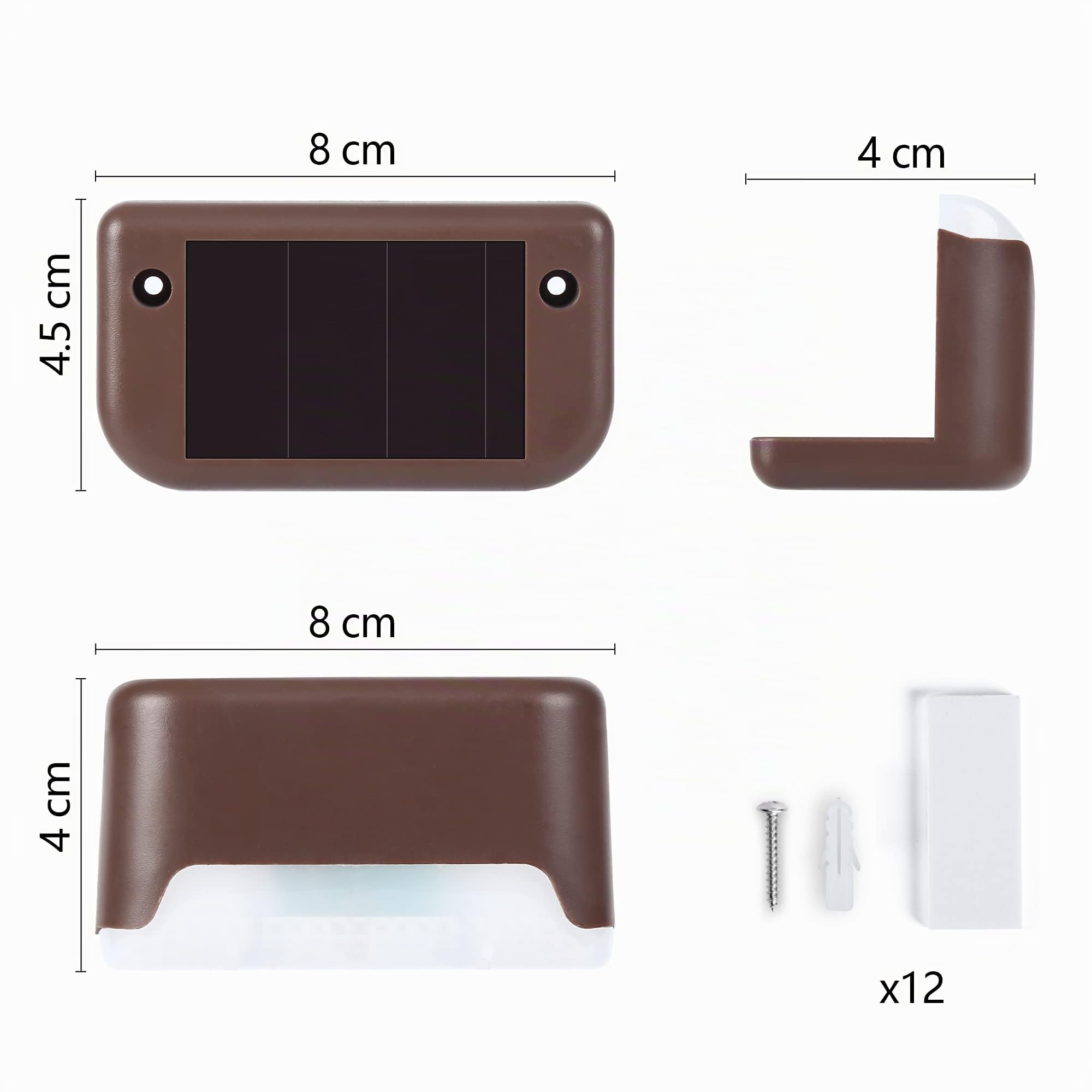 Solpex Luces solares para cubierta al aire libre, paquete de 12 unidades, luces solares impermeables para valla solar para escaleras al aire libre, escalón, cerca, patio, y camino (blanco cálido)
