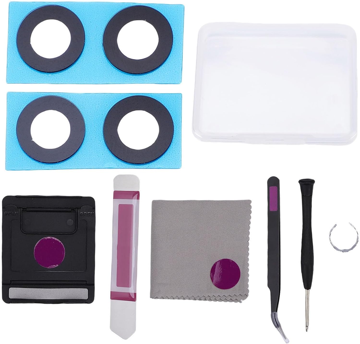 LICAEVEY 2 Sets Rear Back Camera Lens Glass Replacement for Galaxy Z Flip 5 5G F731 Phone with Pre Installed Adhesive and Repair Tools