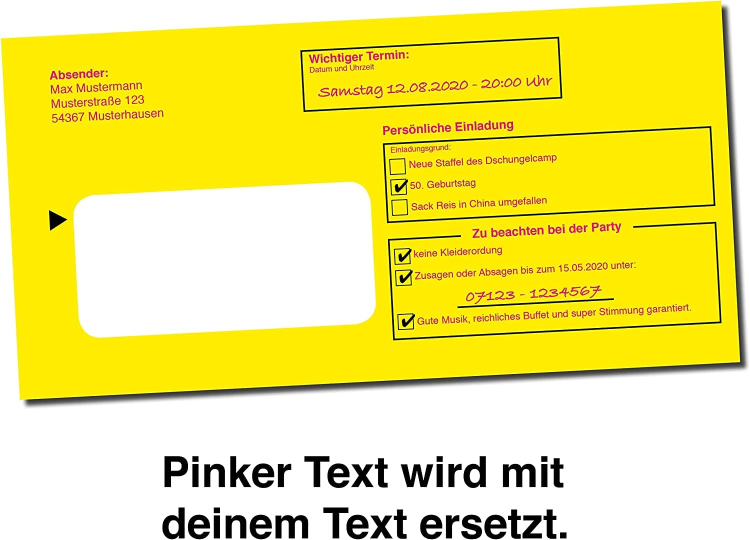 Einladungskarten zum Geburtstag als Mahnbescheid - Vorladung - witzige Einladungskarten zum Geburtstag - 30er 40er 50er 60er 70er - (20 Stück)