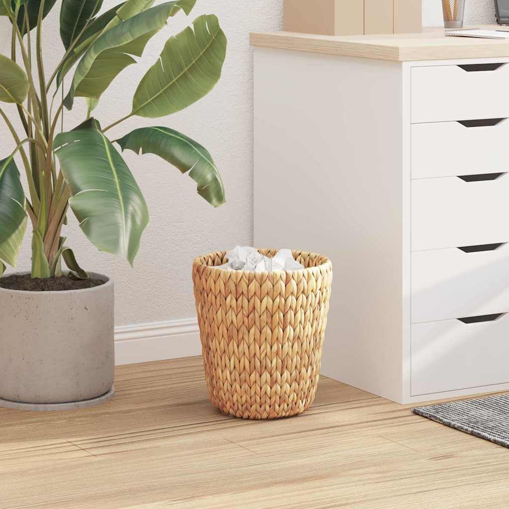 Papierabfallbehälter aus Wasserhyazinthe Natur 26 x 26 x 29 cm 2 Stück mit Griff zylindrischer Korb für Wohnzimmer Büro Schreibtisch Ordnungshelfer und Aufbewahrung
