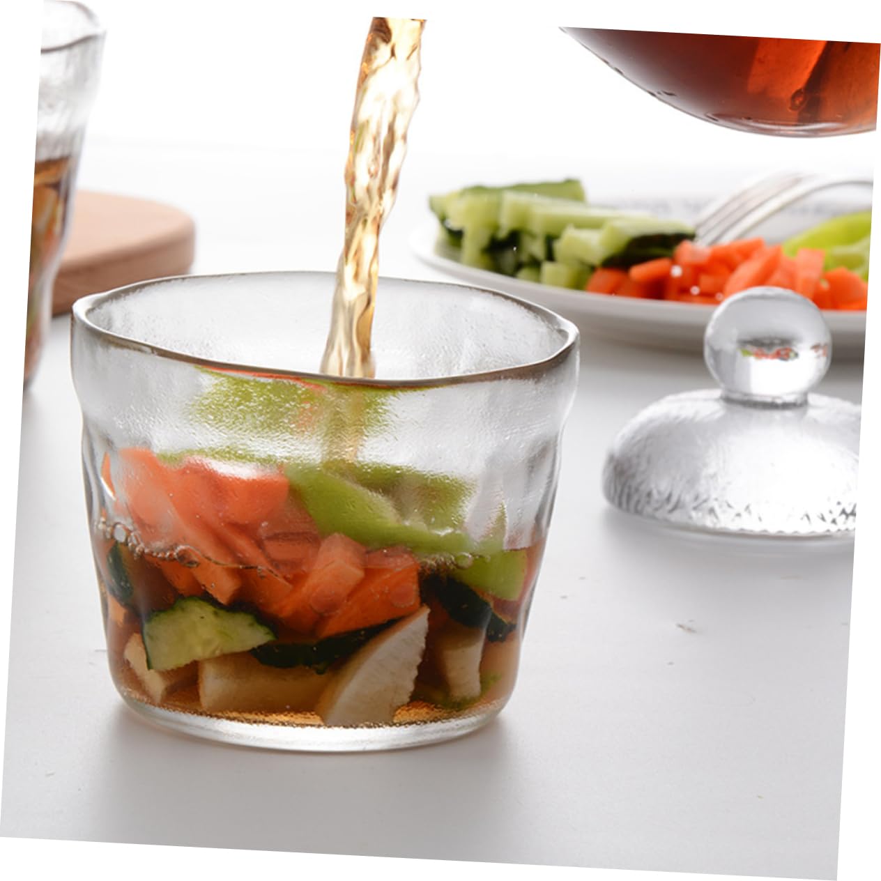 Bote de pepinillos envase contenedores de almacenamiento con tapas durante conservar en vinagre y frasco con tapa recipiente transparente vidrio sin
