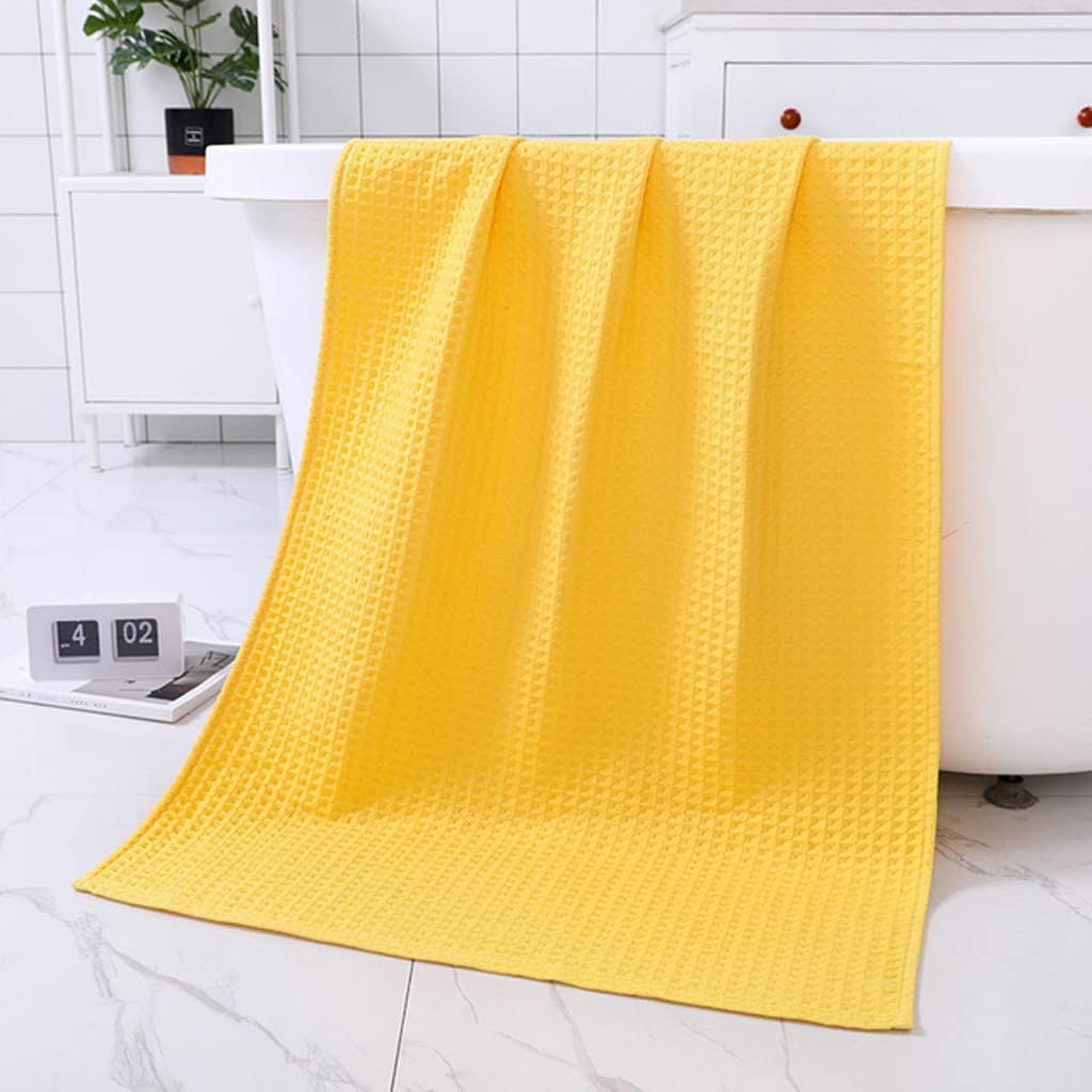 2 PCS Bath Towel Set for Adults Cotton Waffle Towel Strong Water Absorption Soft Bathroom Towels Color E