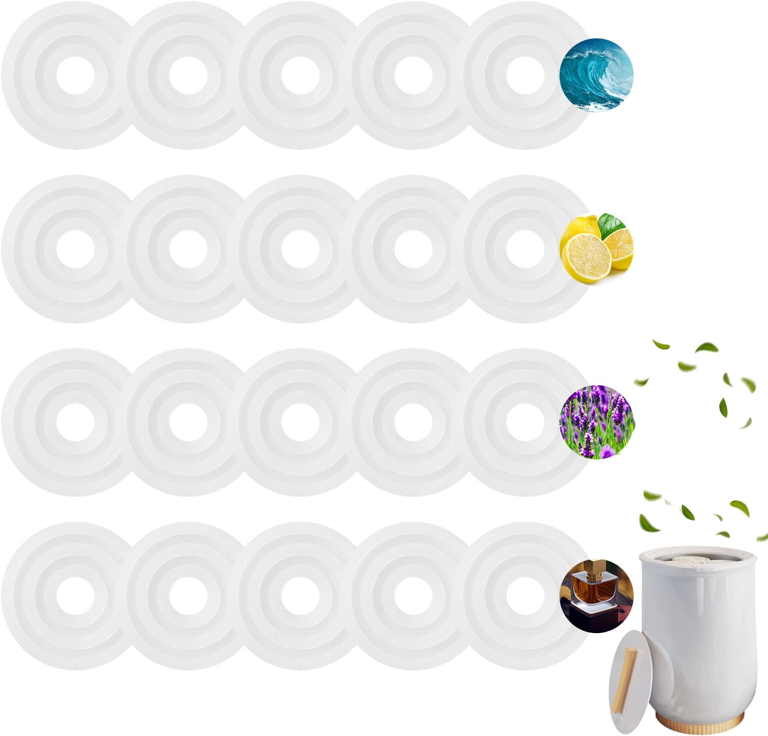 Demissle 24 Pieces Replacement Fragrance Scented Pads Disc Fresh Oil Refill Pad for Towel Warmer Bucket