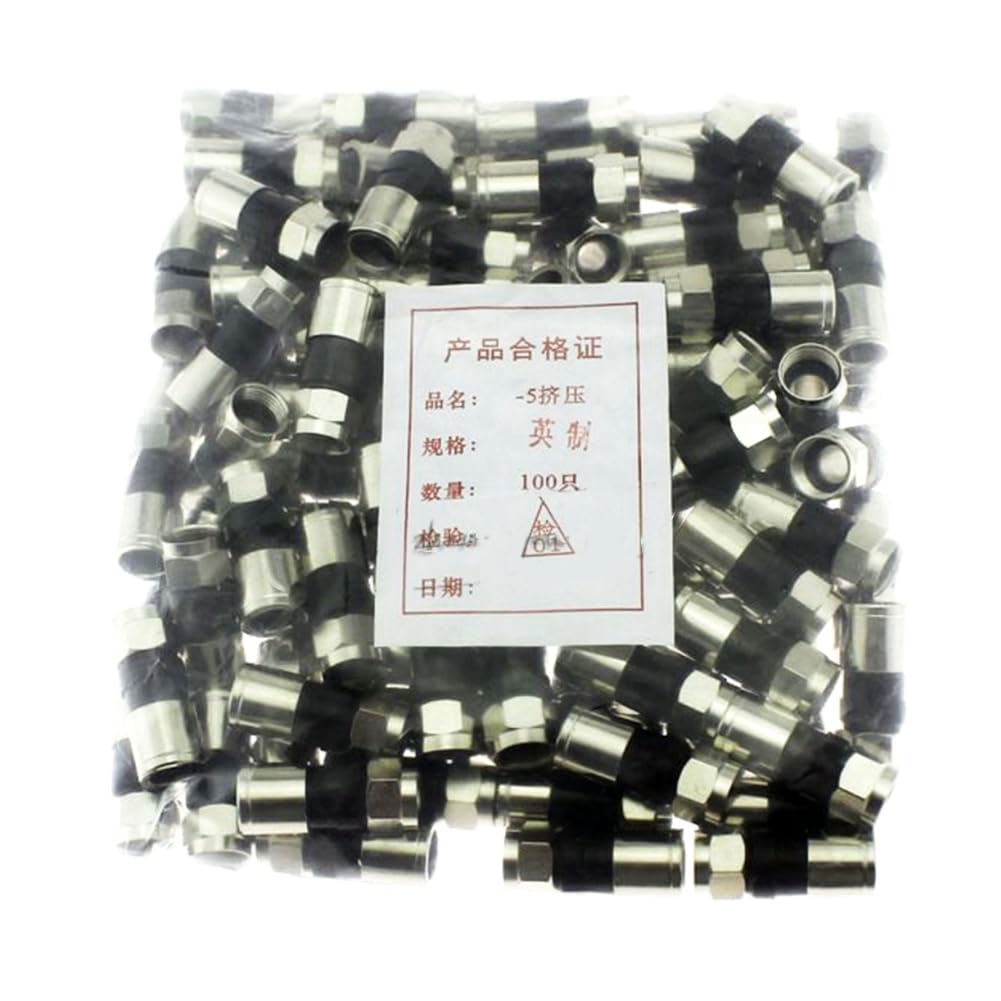 Lot de 100 câbles TV britanniques étanches 75-5 RG6 extrudé F - Connecteur universel B blindé 24