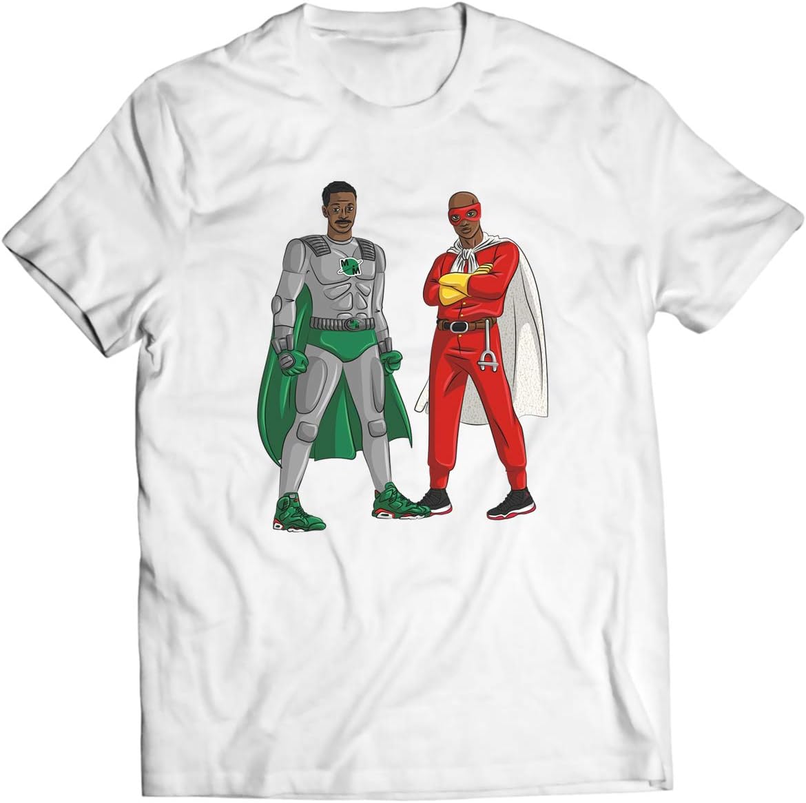 Unisex Meteor Man And Blank Man Shirt - 90s Black Art Superhero T-Shirt, White, Small