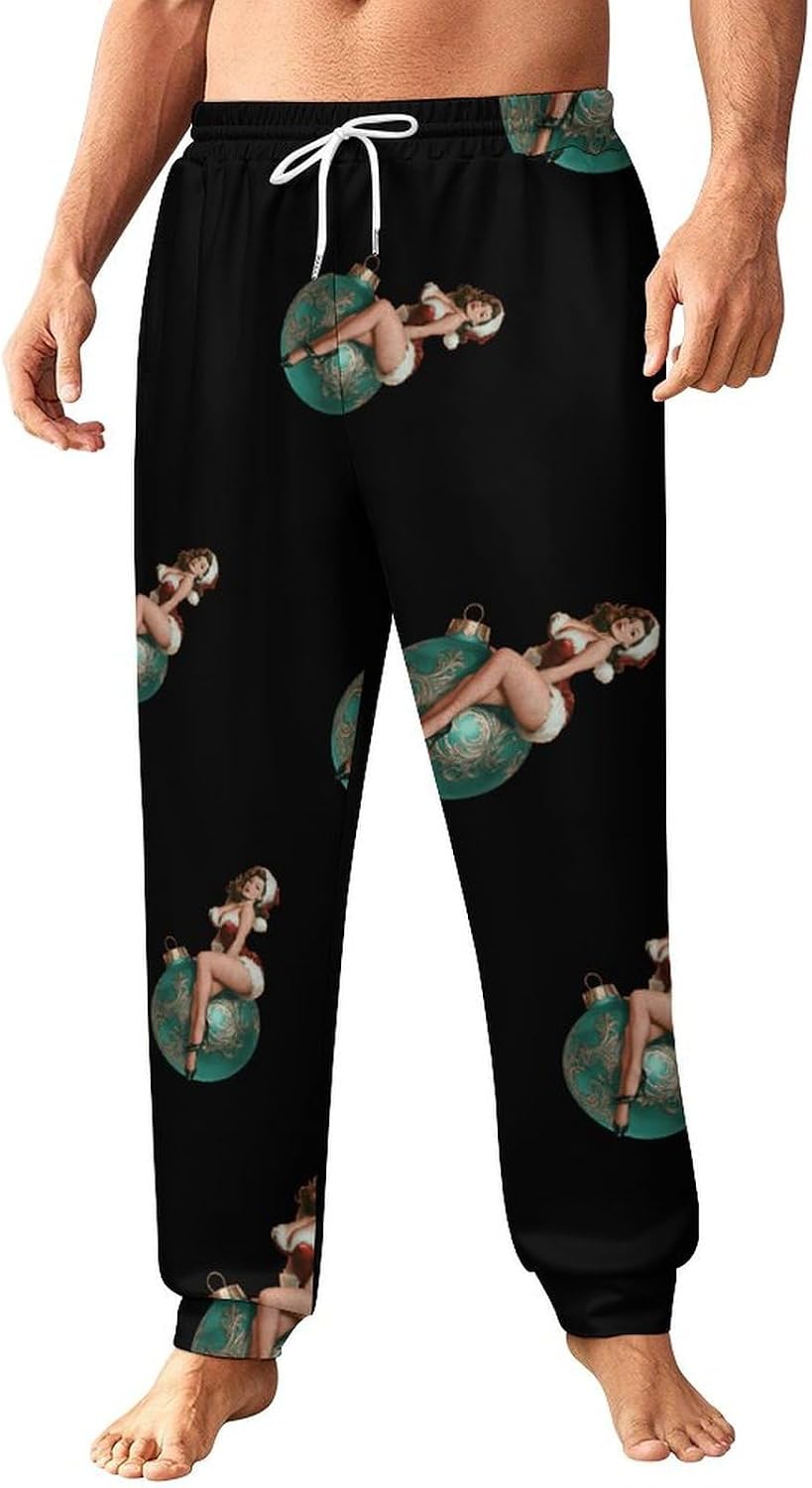 Christmas Pin-Up Woman Men Pants Lightweight Sweatpants Joggers Pant 4XL