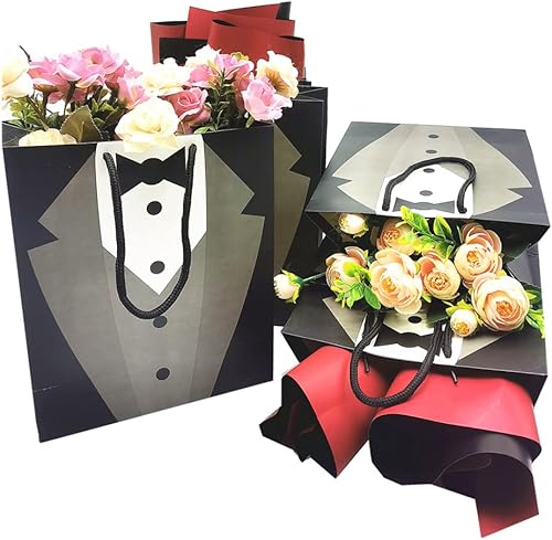 Miniatura 3 de DUFACAI 28 bolsas de regalo para padrinos de boda, bolsas de esmoquin, recuerdos de fiesta para padrino de boda, cumpleaños, aniversario, boda,