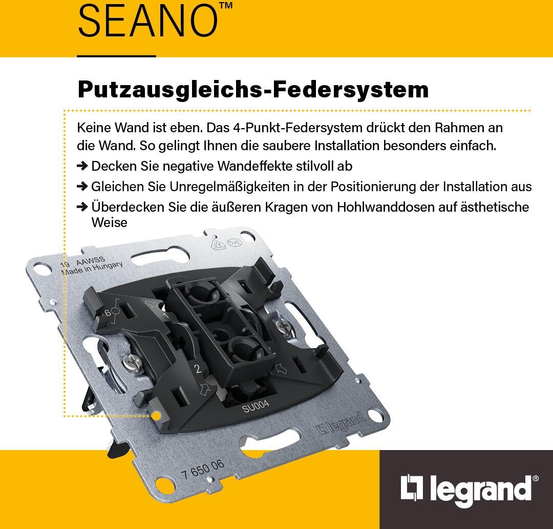 LEGRAND, Seano 765036 Mécanisme de minuterie 2 à 120 minutes, réglage de l'heure par bouton rotatif, raccord à 2 fils, bornes à vis