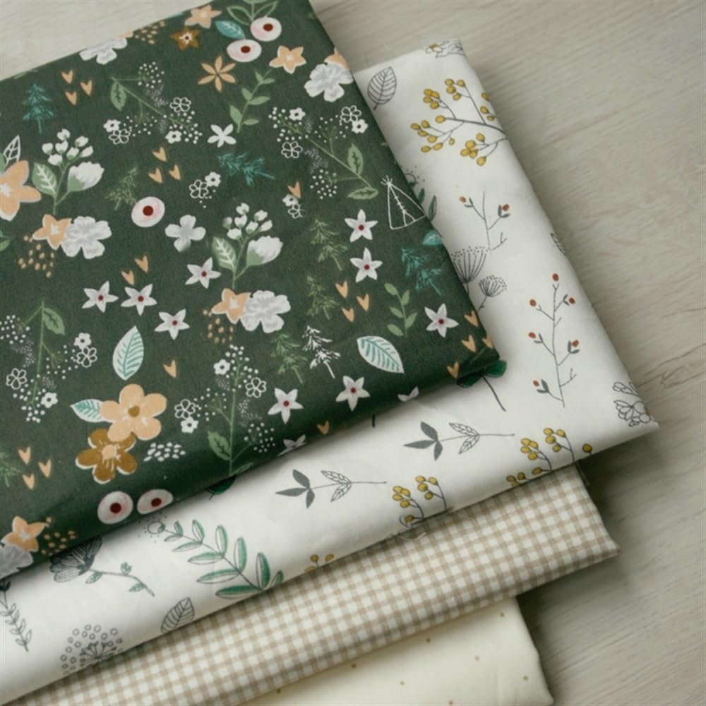 Tissu à coudre en coton sergé floral vert avril 160 x 50 cm, vêtements anciens, vêtements, vêtements (pois sésame, 160 x 100 cm)
