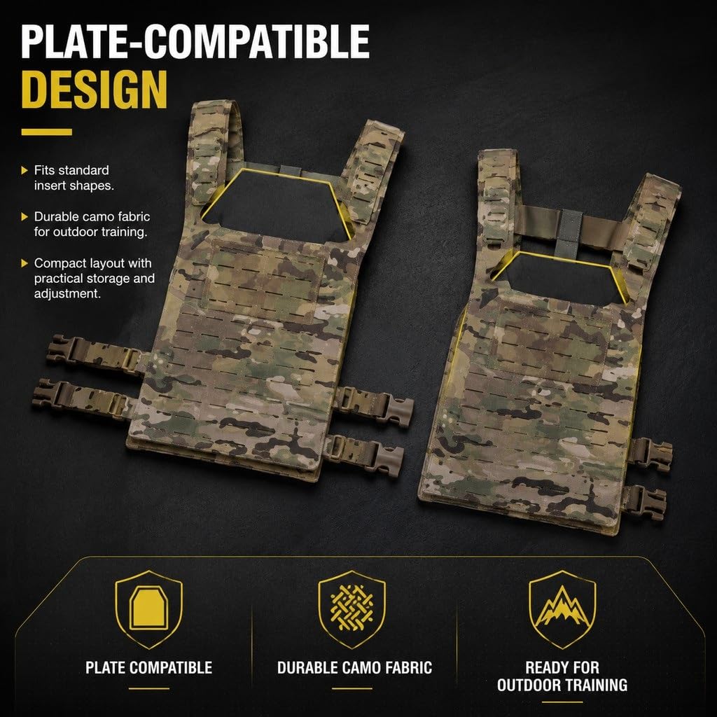 Chaleco Táctico SF V2 Molle Ligero Ajustable Con Bolsa De Almacenamiento Y Asa Rescate, Compacto For Exteriores