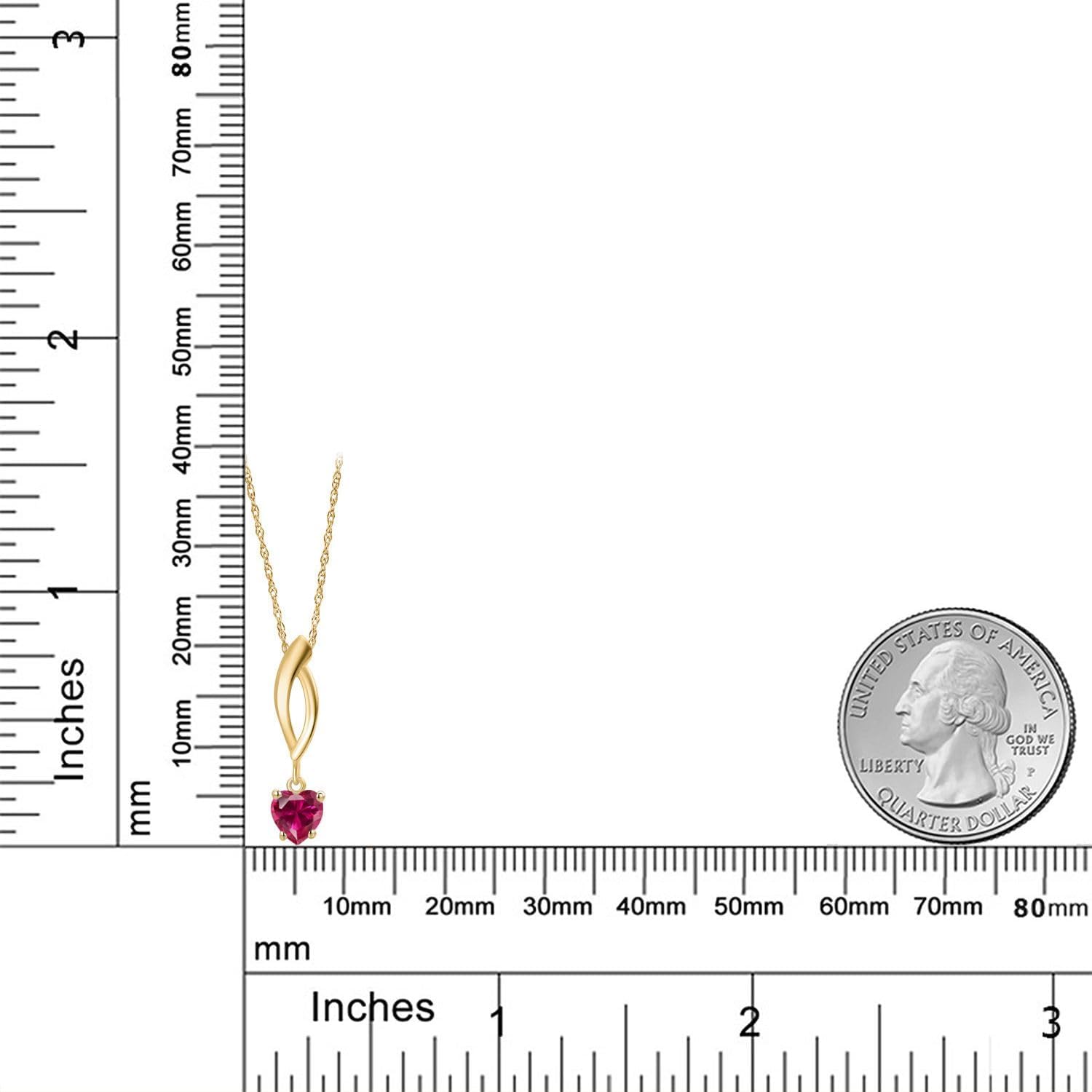 Gem Stone King 10K Yellow Gold Customized and Personalized 5MM Heart Shape Gemstone Birthstone Pendant Necklace for Women With 18 Inch Chain - Image 6