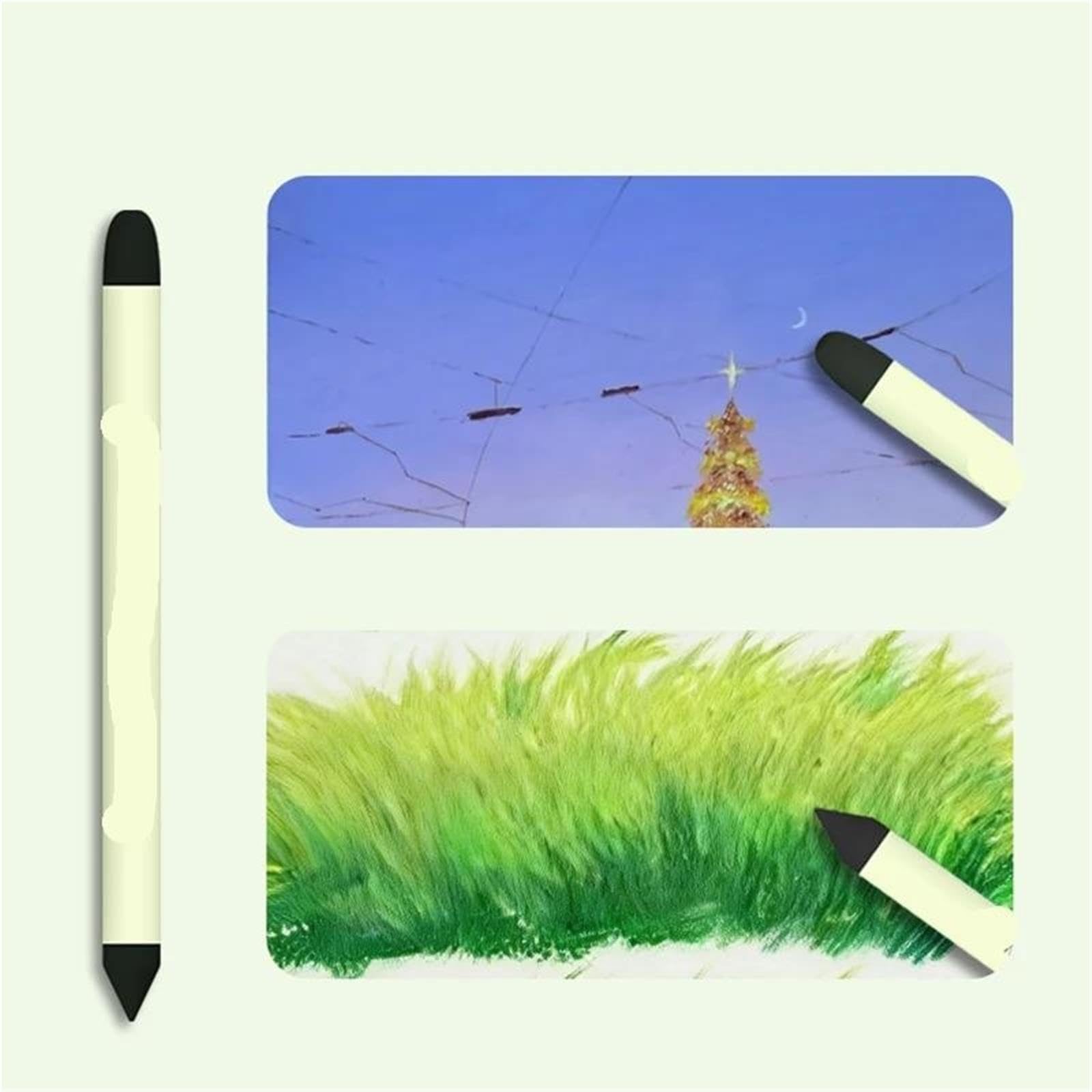 Künstler Mischschwamm Stift Mischschwamm-Pinselstift-Set, 2-teilig, doppelköpfig, waschbar, Skizze(2Pcs Set C)