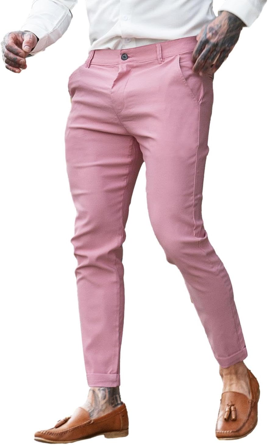 GINGTTO Mens Dress Pants Slim Fit Chino Pants for Men Stretch