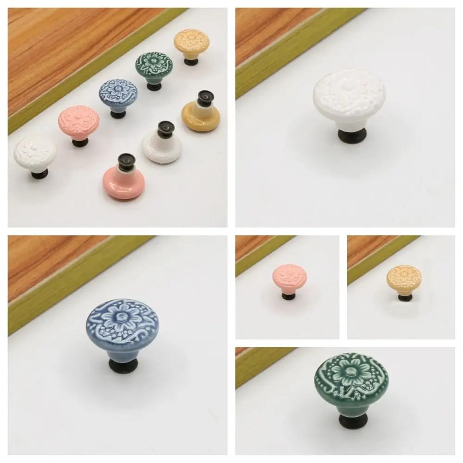10/30/50 pomelli vintage in ceramica a foro singolo, maniglie per cassetti e mobili da cucina (bianco, 50 pezzi)