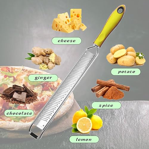 Miniatura 4 de Rallador de queso de mano y rejilla de limón, con mango para parmesano, chocolate, ajo de jengibre, rejilla de acero inoxidable para el hogar (16