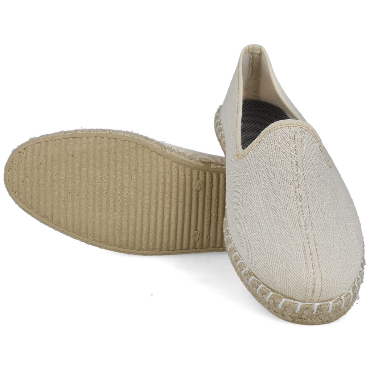 Espadrillas Basse da Uomo a Spuntone Spina di Pesce. Pantofole Estive. Brasiliano per Uomo. Suola di Iuta e Gomma. Blu Beige Kaki