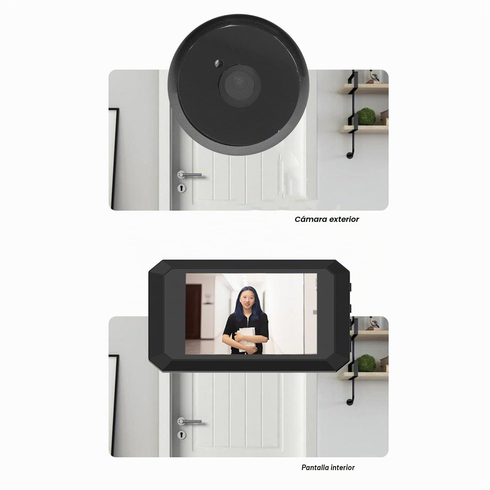 BuyWeek Mirilla Digital de Puerta Cámara de Mirilla de Puerta, 1080P 3,97 Pulgadas 135° Visión con Infrarrojos y Visión Nocturna