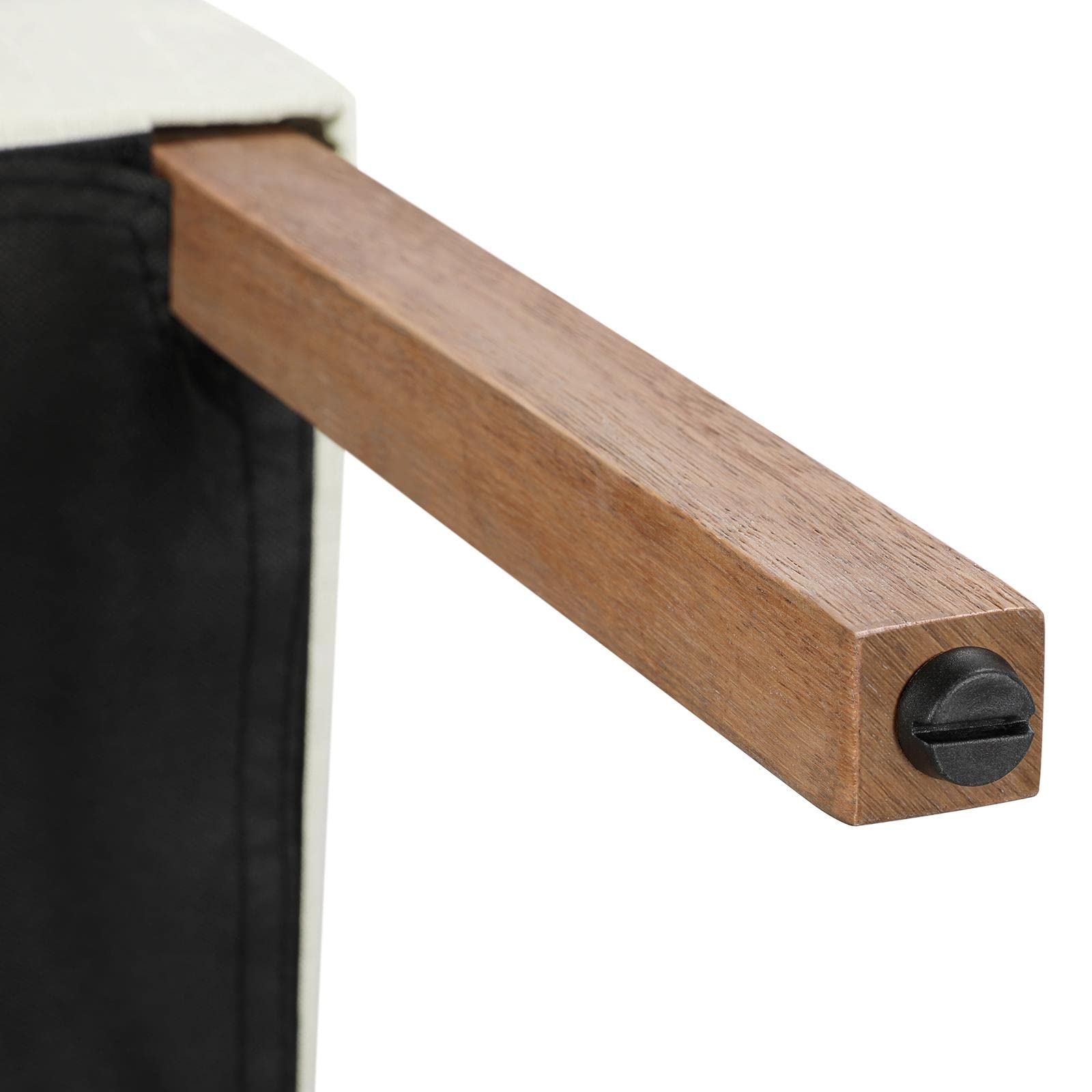 Yaheetech Set 6 Sedie Imbottite Sala da Pranzo con Schienale Alto Sedia da Cucina Gambe in Legno Sedie Eleganti Massello con Bottoni per Soggiorno Camera da Letto Beige/Tessuto
