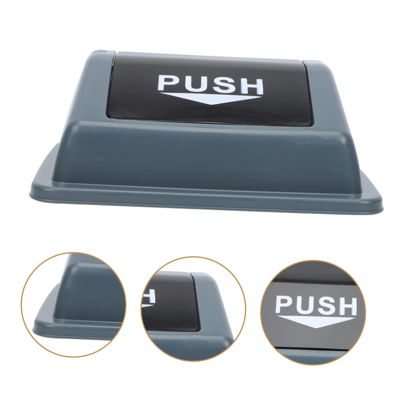 DECHOUS Large Waste Bin Lid Replacement Plastic Cover for Trash Can Grey for Kitchen Outdoor Use Prevents Odors Compatible with Standard Waste Bins