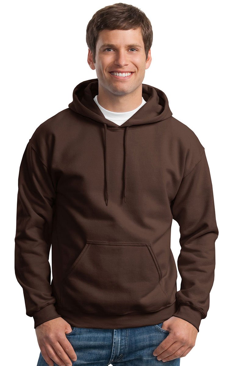 Gildan Men's Heavy Blend Drawcord Hooded Sweatshirt, Safety Pink