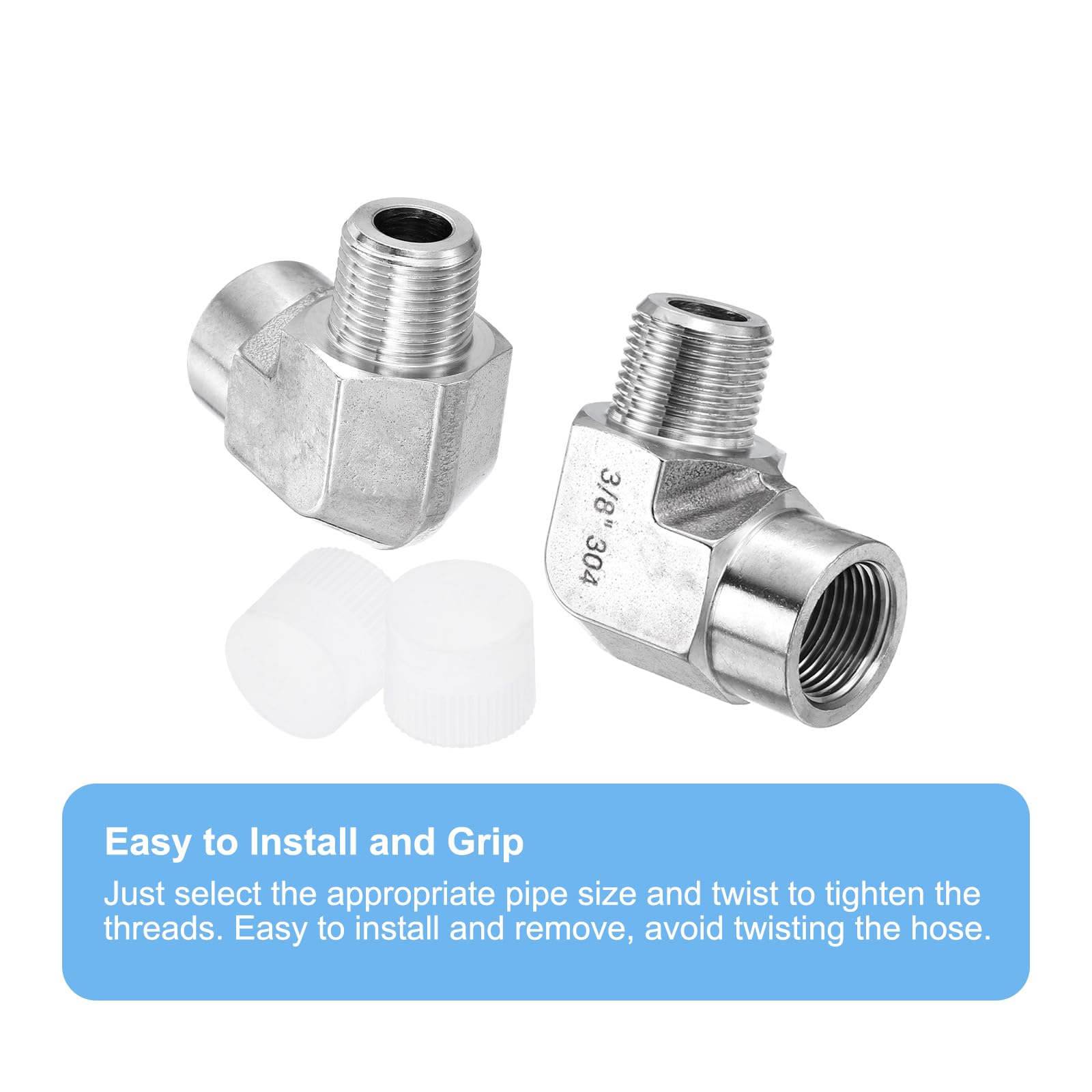 90 Degree 3/8" NPT Brass Elbow Fitting - Perfect For Air & Fuel Tubing Connections