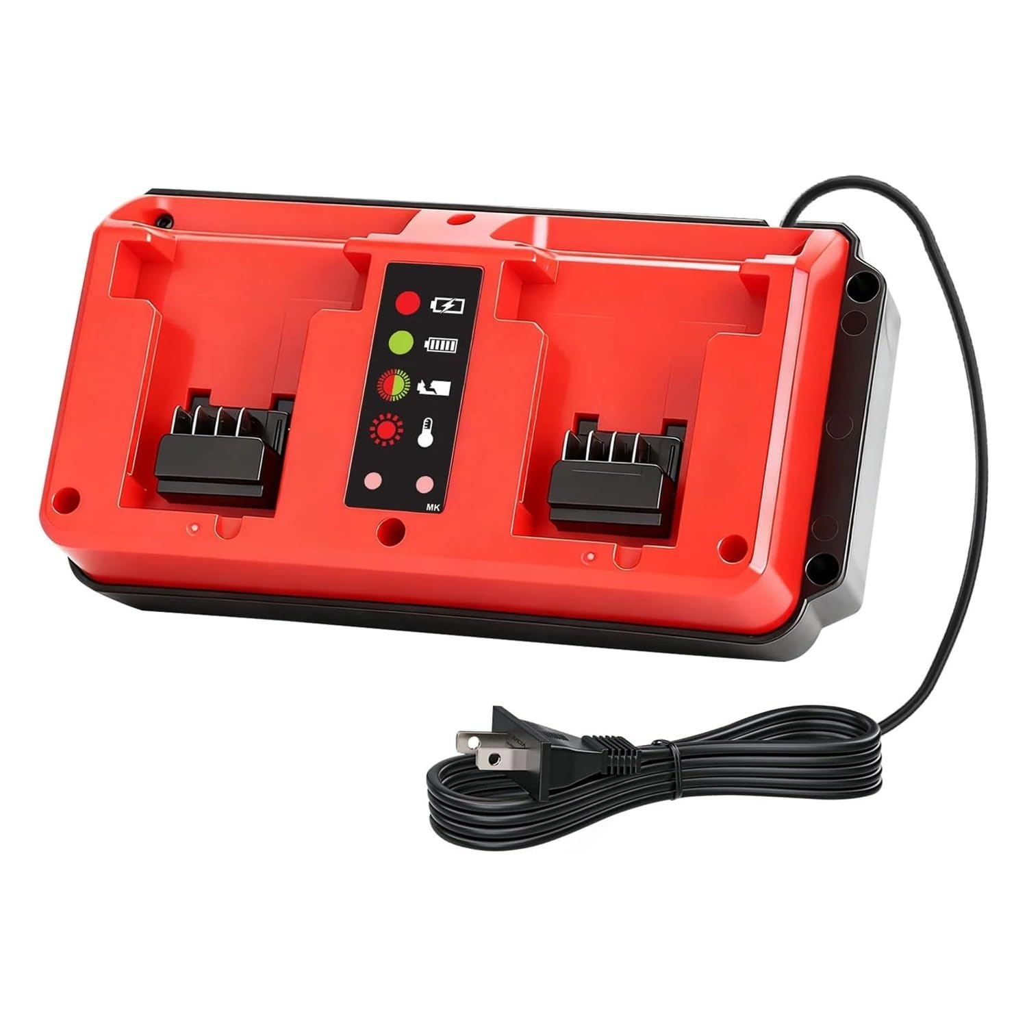 Stacja ładowania baterii 18 V z 2 portami kompatybilna z akumulatorem Milwaukee M18 18 V, wejście ładowarki wielonapięciowej Mini 100-240 V(UK)