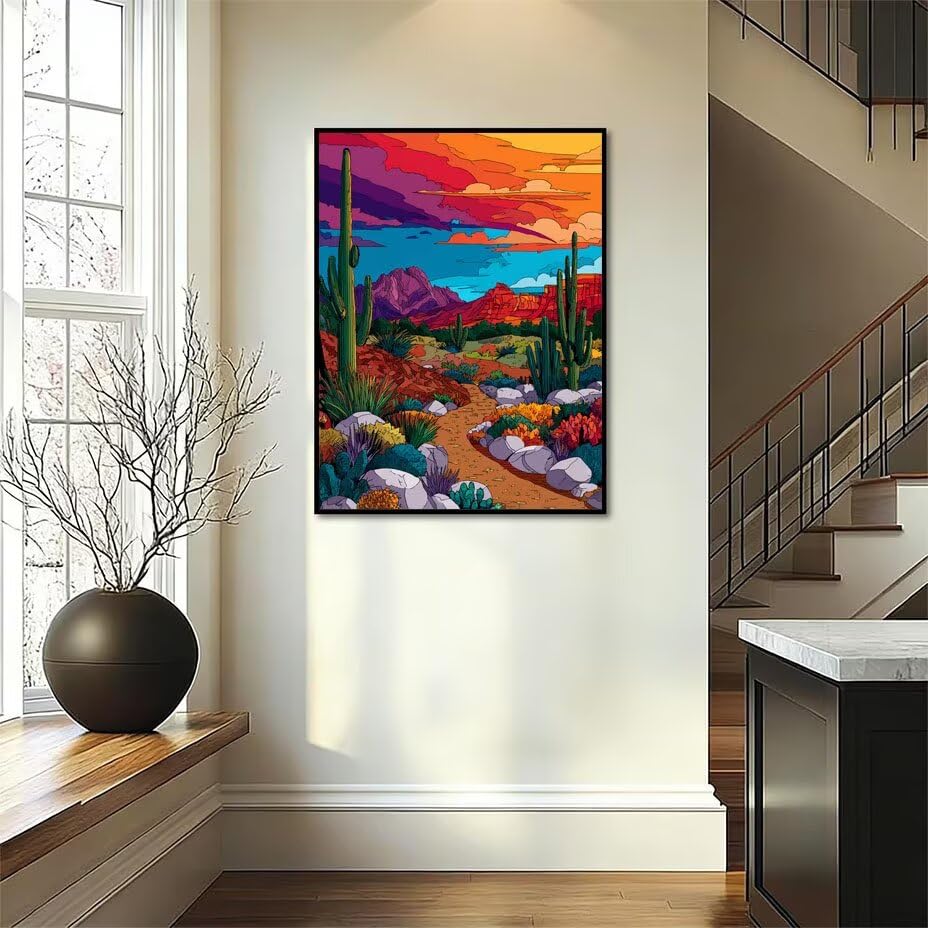 Pintura acrílica cuadros decoración salón modernos, kit pintar por números adultos 60x80 4