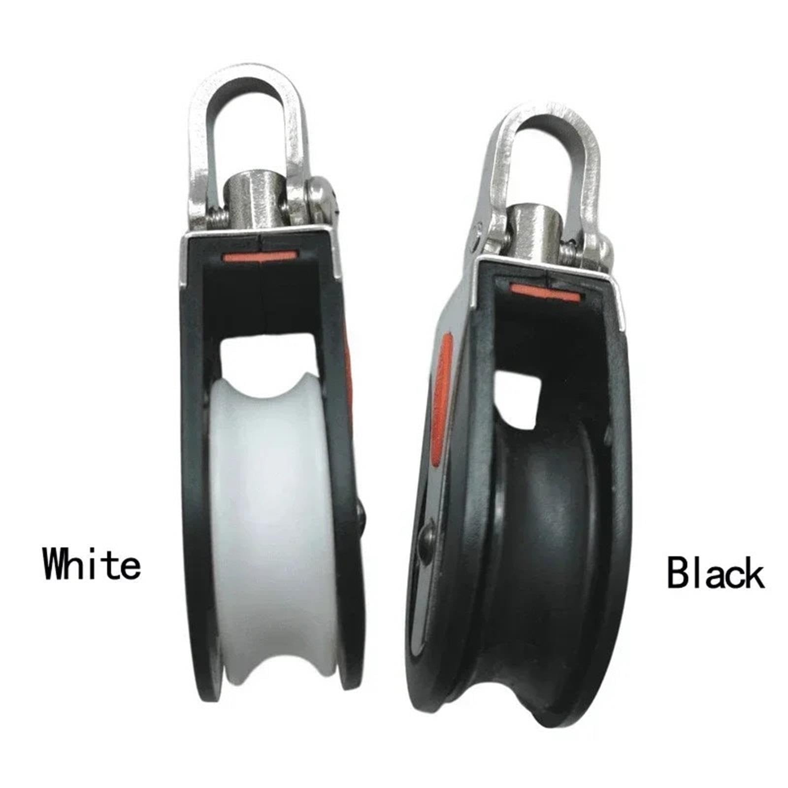 Edelstahl Flaschenzugrolle Verwendung für Segelyacht-Scheibe, Universalkopf, Edelstahl-Riemenscheibe, Segelboot, einfaches Schwenklager, Blockseil Flaschenzug(1pcs White pulley)