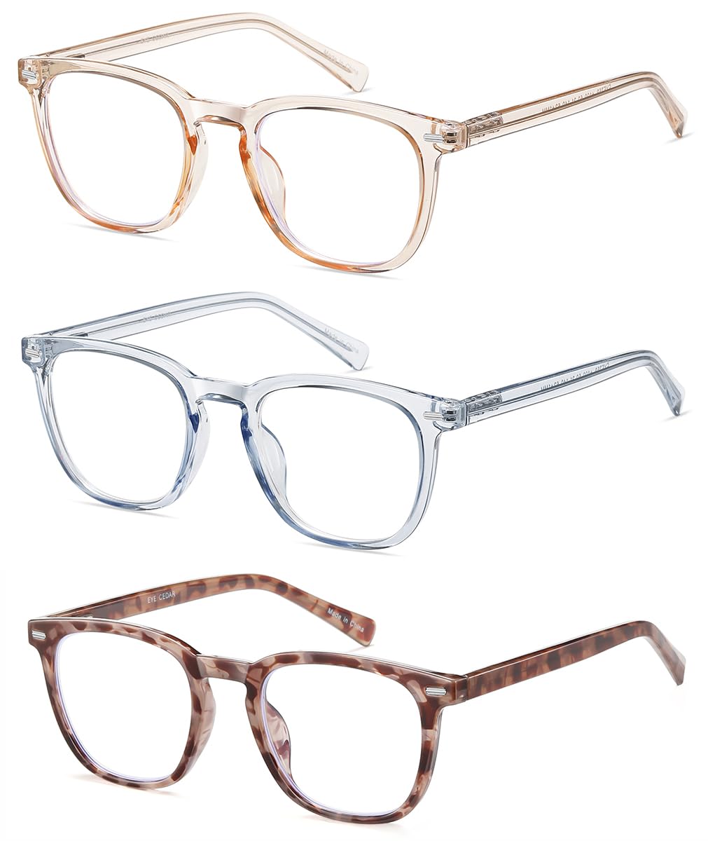 EYECEDAR 3-Pack Reading Glasses for Women Blue Light Blocking Eye Glasses Eyeglasses Readers for Women 1.75