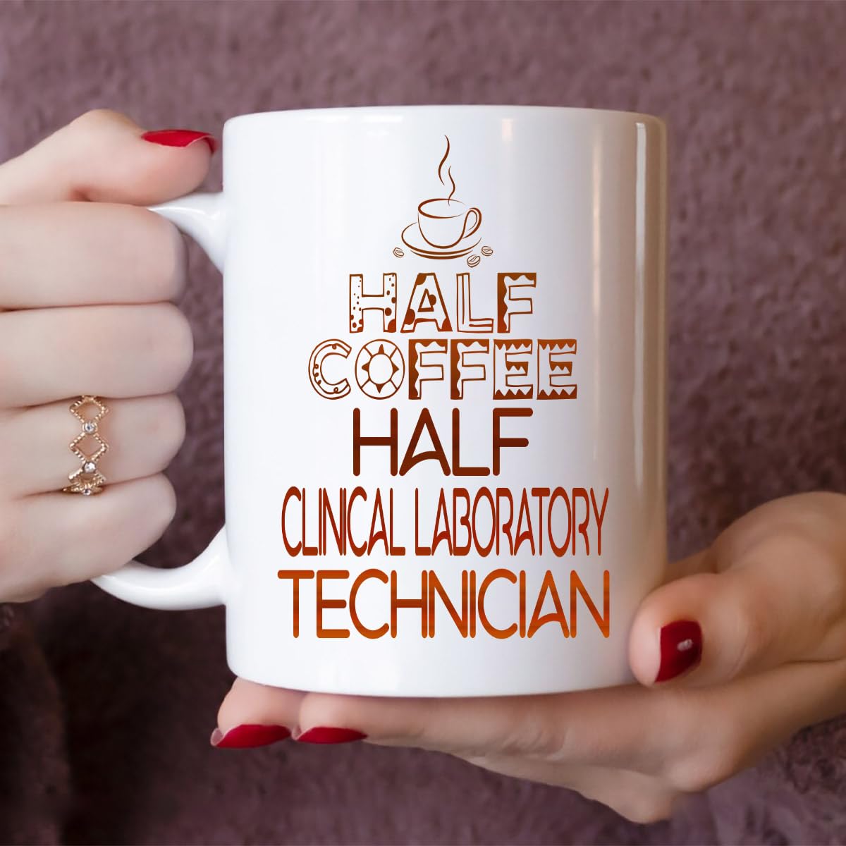 Clinical Laboratory Technician Mug - Half Coffee Half Clinical Laboratory Technician Gift - 11oz White Ceramic Coffee Mug - Christmas, Thanksgiving, Coffee Day, Father's Day Gift for Daddy, Dad, Papa