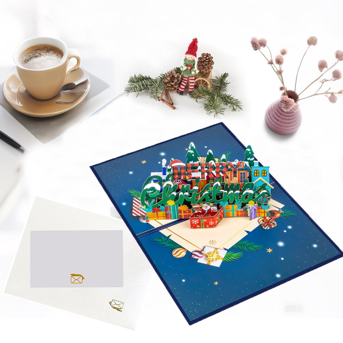 Cartes De Noël 3D, Carte De Noël Pop-Up, Cartes De Vœux De