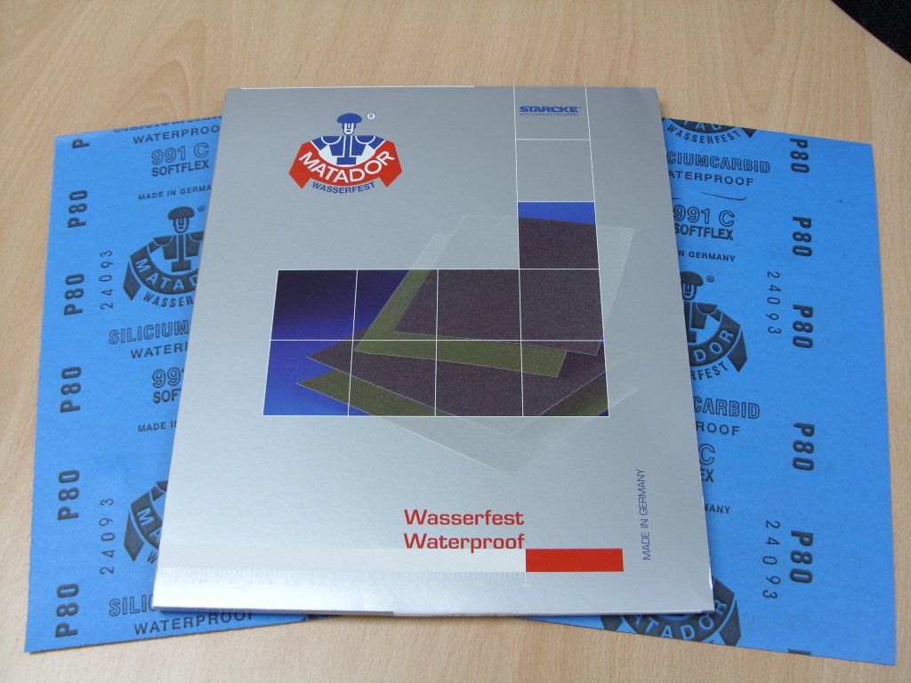 Starcke Matador Wet and dry sandpaper. C Weight 1 pack of 10 sheets P80