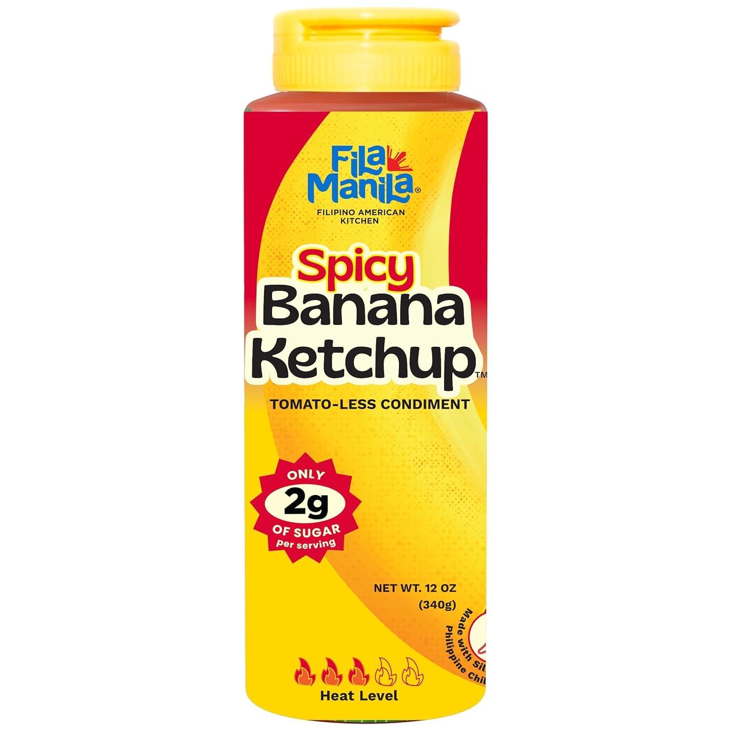 Fila Manila Banana Ketchup – Filipino Sauce & Condiment – 12 oz jar, Mild, Vegan, No MSG, No Sugar Added, Gluten Free, Dairy Free, Made in the USA, Banana Ketchup, 1 Count (Pack of 1)