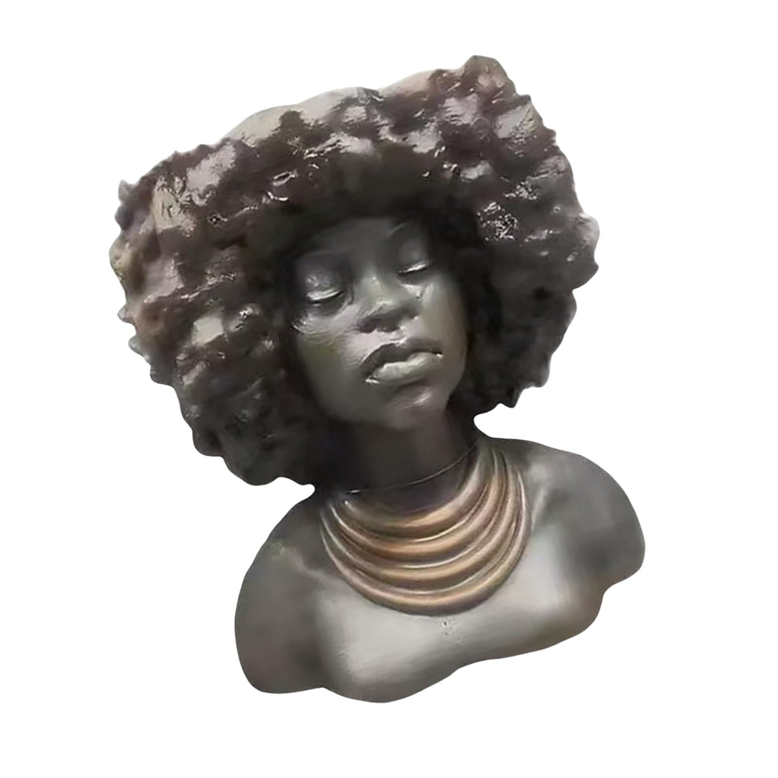 Bbajszx Unique Head Shape Resin Planter Container with Textured Hair Perfect for Displaying Cactuses and Miniature Greeneries Decorative Plant Container for Succulents